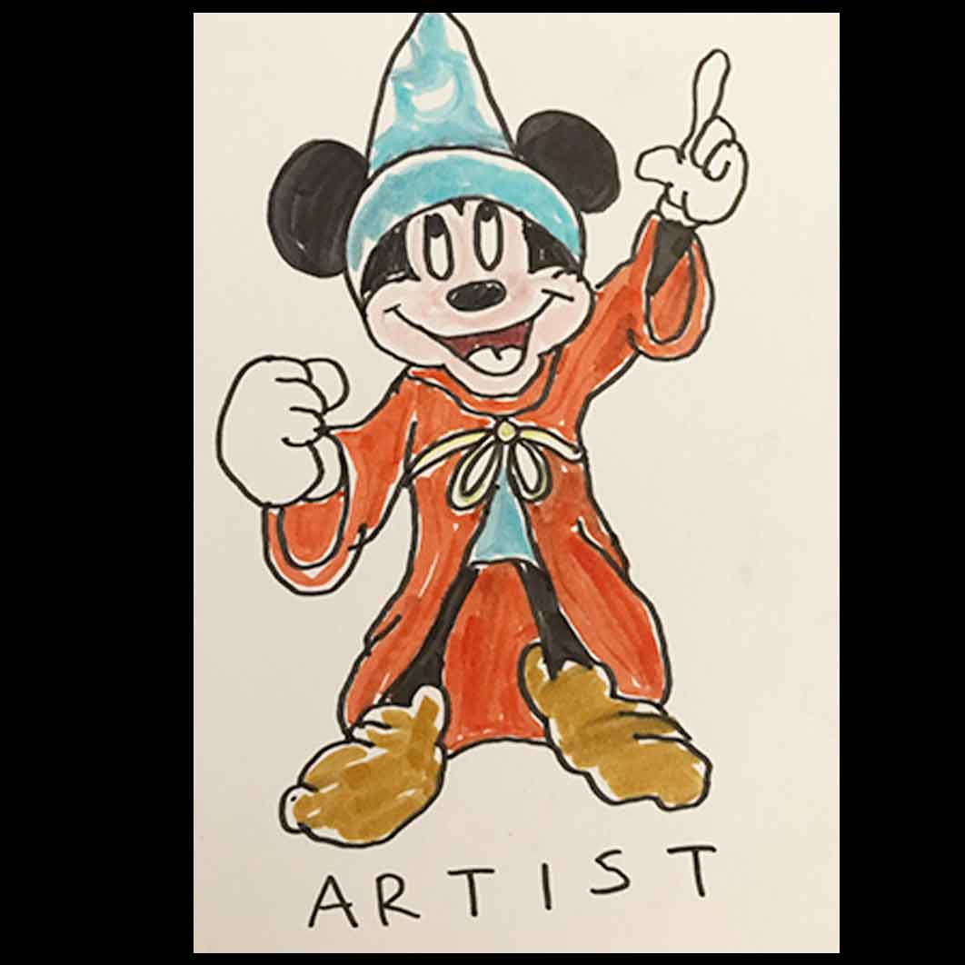 Mickey Mouse as the Artist.
