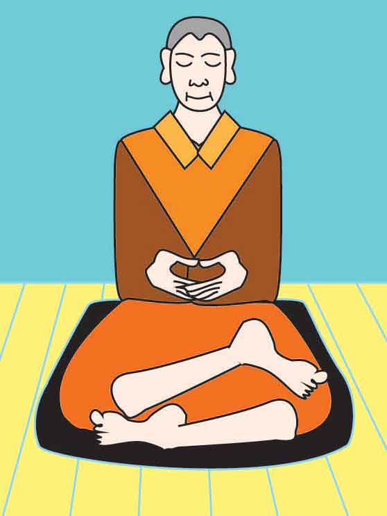 half lotus zazen meditation posture