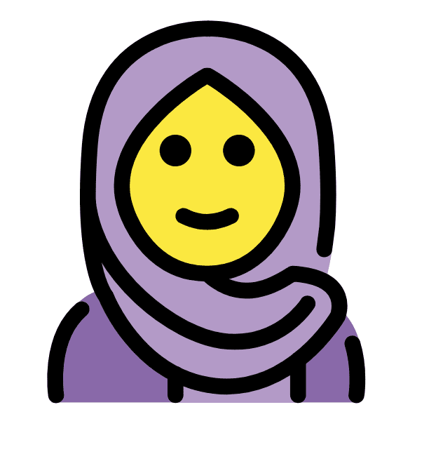 spiritual art islamic emoji with a hijab