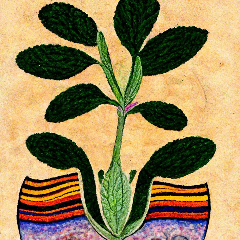 Image of Black Sage drawn in the style of Hundertwasser