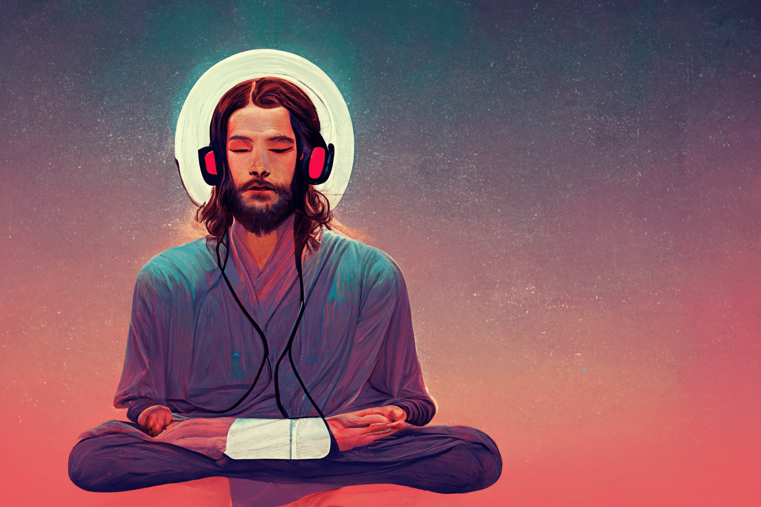 Jesus listening to Music 